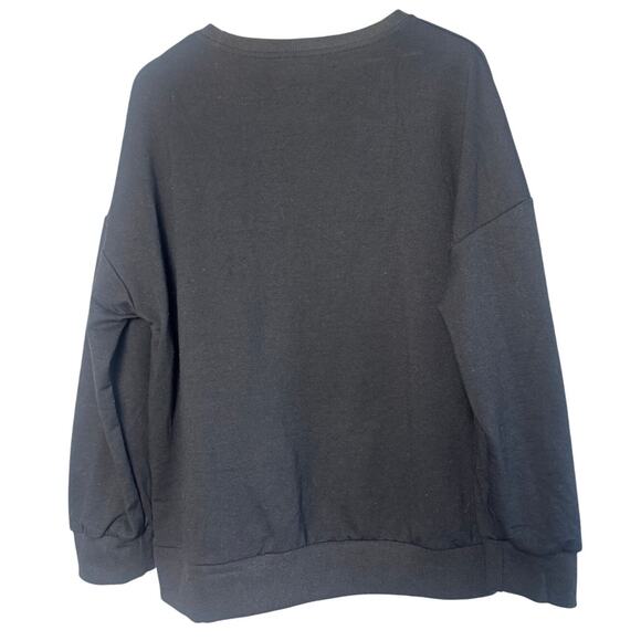 Unbranded Merry and Bright Graphic Sweatshirt Black Size Large Cozy Fit - Picture 3 of 5